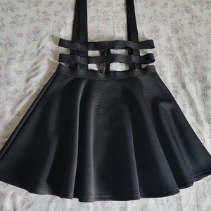 black elastic suspender skirt